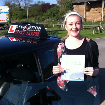 Image of Amber Doyle with pass certificate - Revolution Driving School
