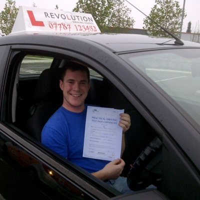 Image of Anthony Feery with pass certificate - Revolution Driving School