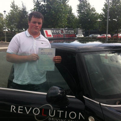 Image of Chris Huntley with pass certificate - Revolution Driving School