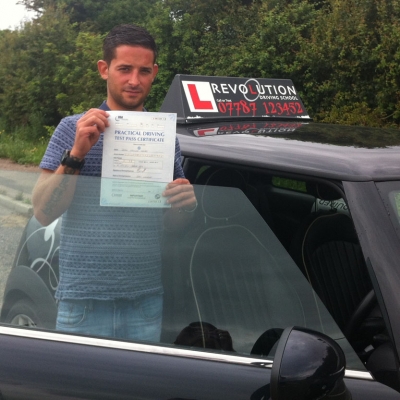 Image of Dean Hawes with pass certificate - Revolution Driving School