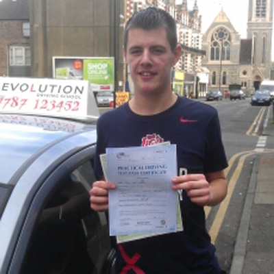 Image of Jake Gregg with pass certificate - Revolution Driving School