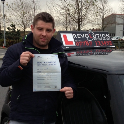 Image of Lee Smith with pass certificate - Revolution Driving School